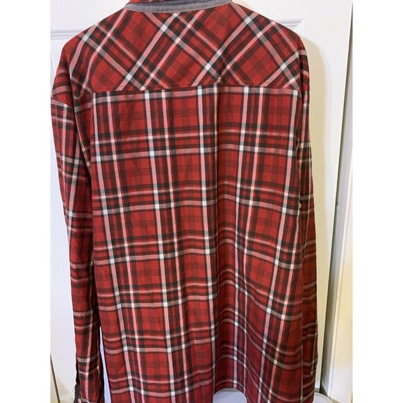 Akademiks‎ Men’s Sz 4XL Plaid Red Button Shirt Pocket - Picture 10 of 10